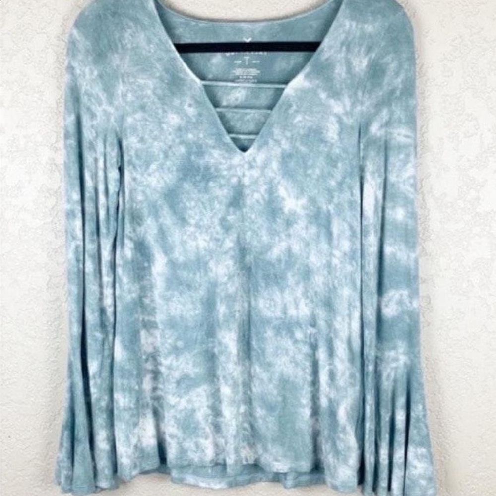 American Eagle soft & sexy tie dye bell sleeve top